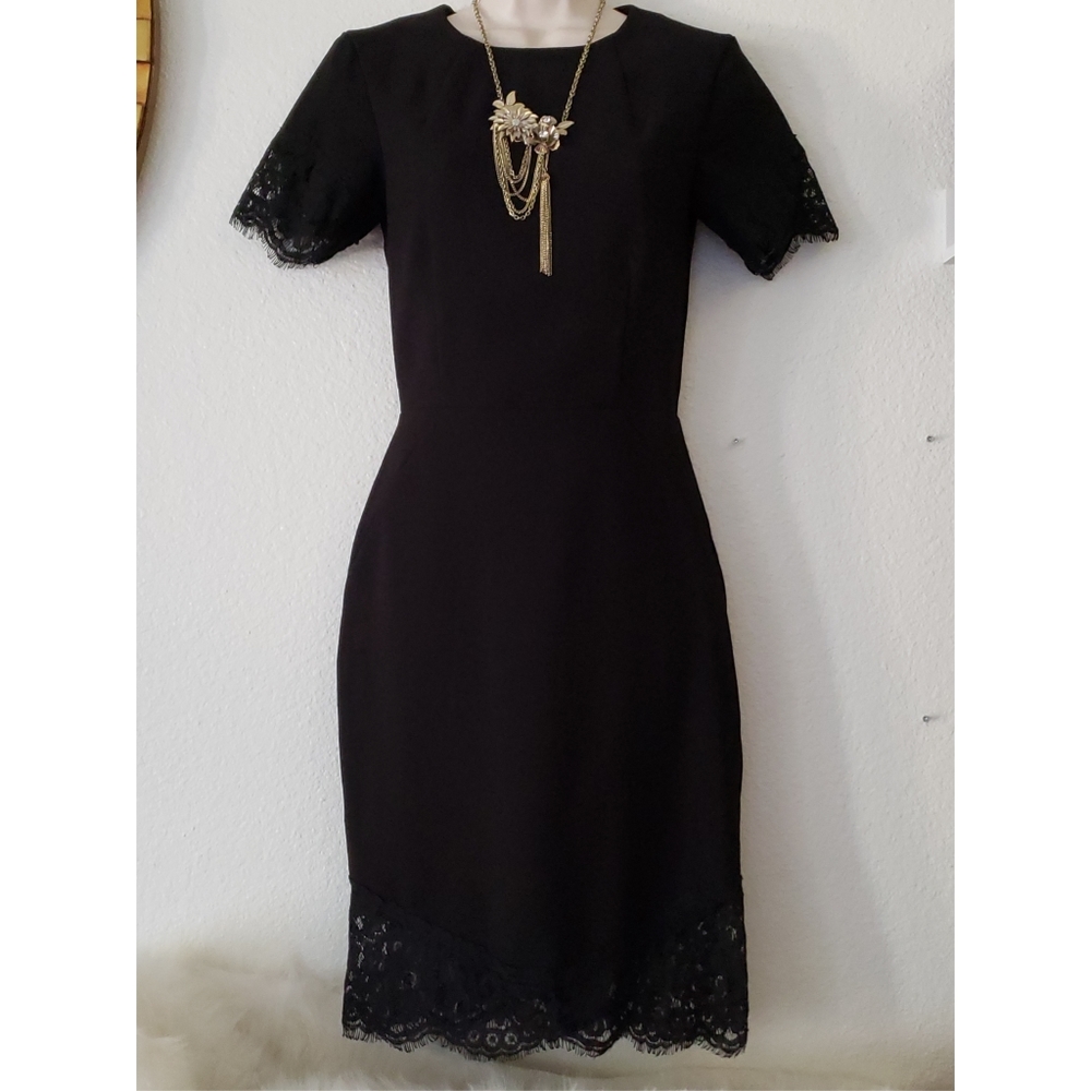 H&M Midi Black Lace Dress Size 4